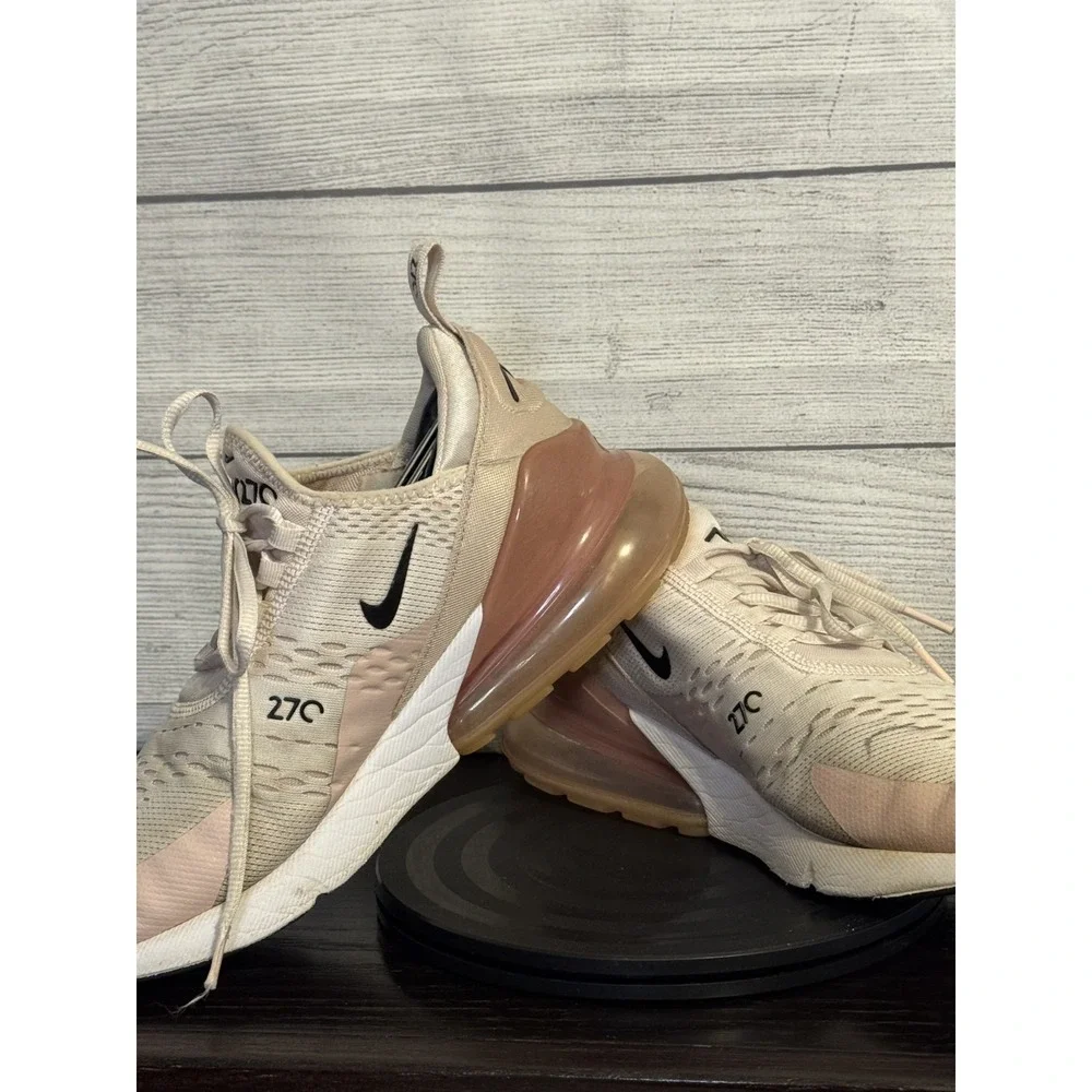 Nike Women's Air Max 270 Sneakers Size 8.5 Pink Black Running Shoes AH6789-604